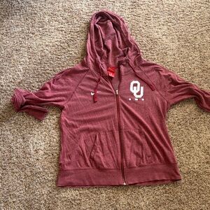 Nike Burgundy Zip-Up Hoodie with Logo